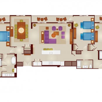 Floorplans for 3-bedroom Grand Villa at Disney's Riviera Resort