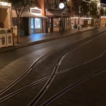 Rolling our Droid on the Train tracks down Main Street!