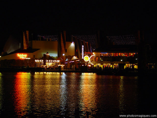 Disney Village at night