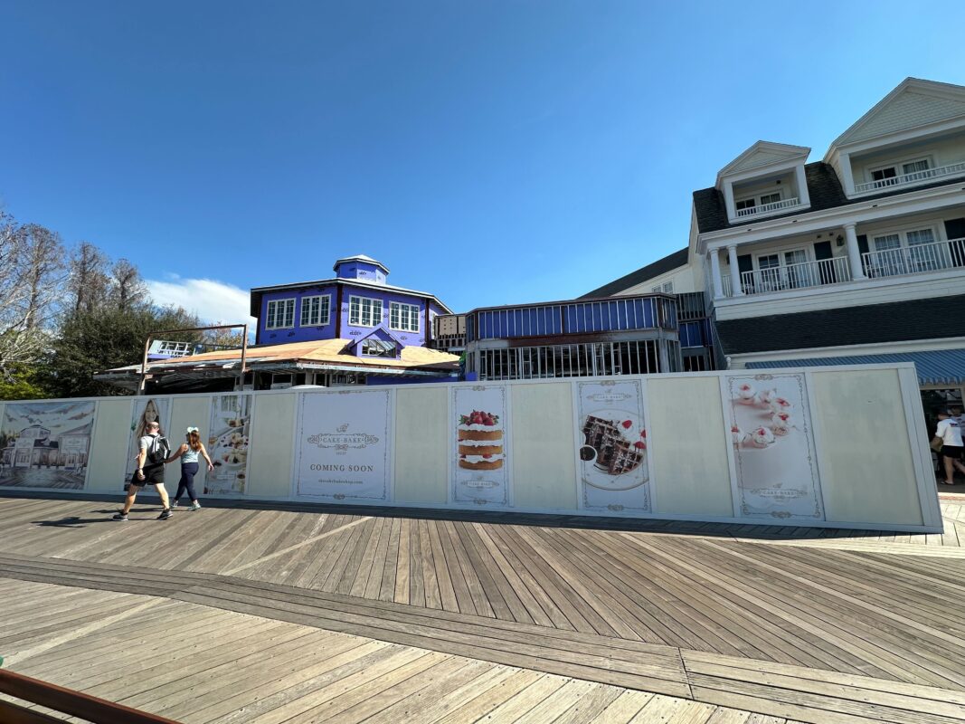 Wide view of The Cake Bake Shop construction